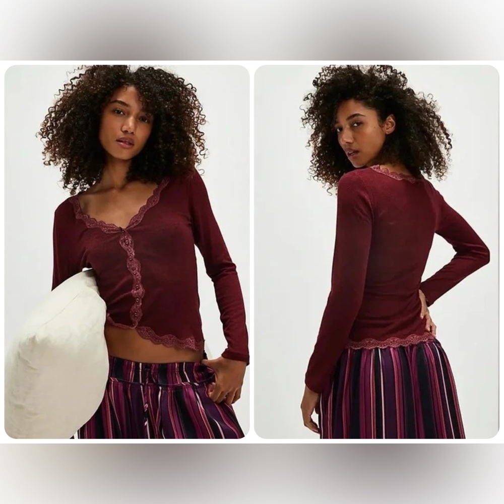 NWOT Free People Big Love Rib Cardi - Ruby Heather